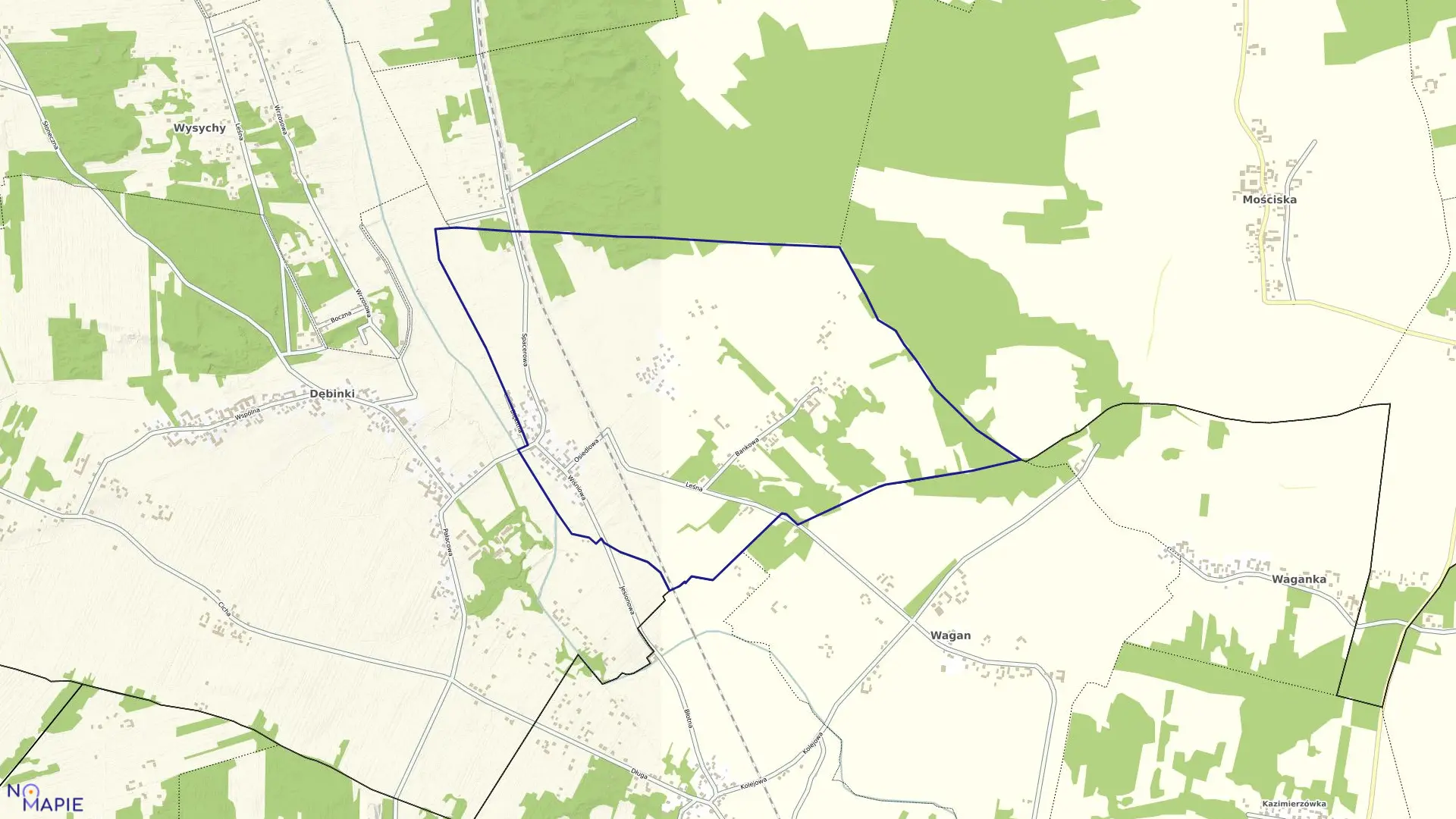 Mapa obrębu Lipiny w gminie Zabrodzie